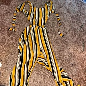 Black & yellow romper